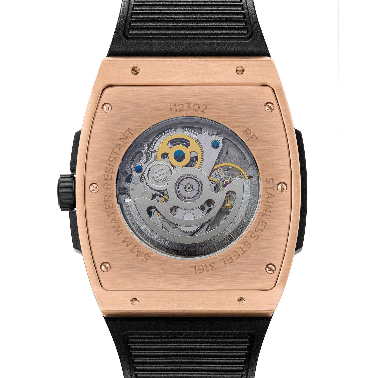 Ingersoll The Challenger Automatic Two Tone Black Rubber Strap Watch-PEROZ Accessories