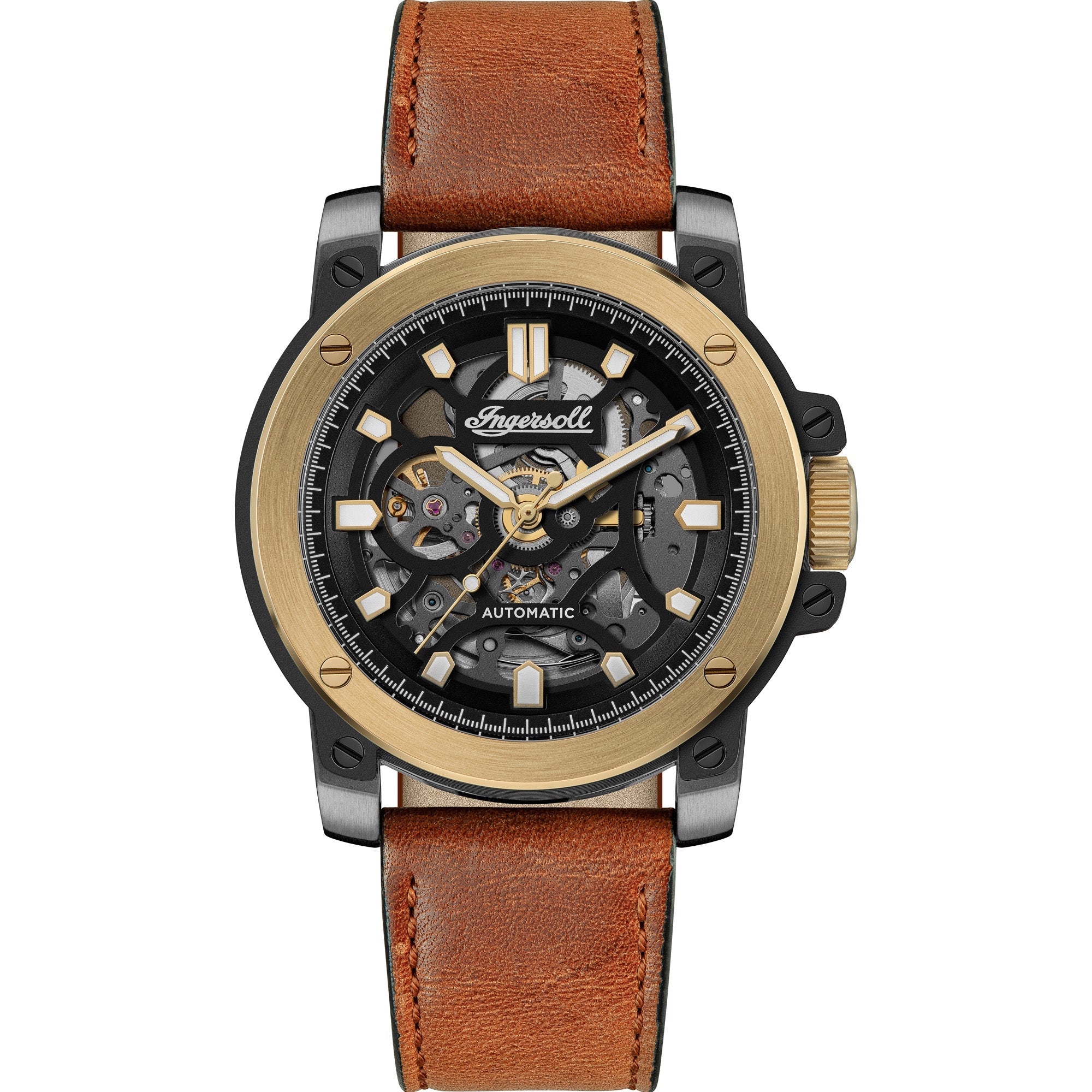 Ingersoll The Freestyle Automatic Brown Leather Strap Watch-PEROZ Accessories