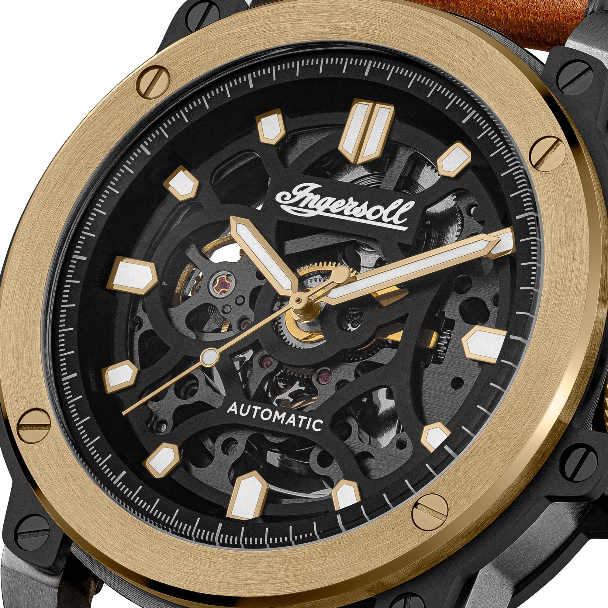 Ingersoll The Freestyle Automatic Brown Leather Strap Watch-PEROZ Accessories