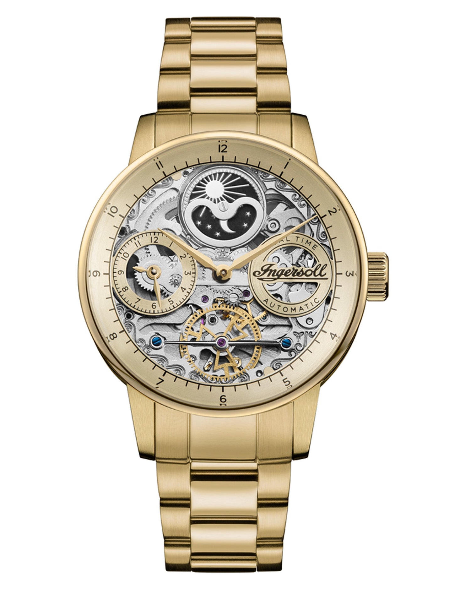 Ingersoll The Jazz 42mm Gold Dial and Gold Stainless Steel Watch-PEROZ Accessories