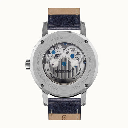 Ingersoll The Jazz Automatic Silver Blue Leather Watch-PEROZ Accessories