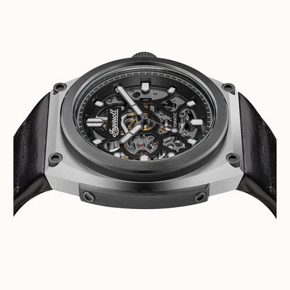 Ingersoll The Motion Automatic Black Leather Watch-PEROZ Accessories