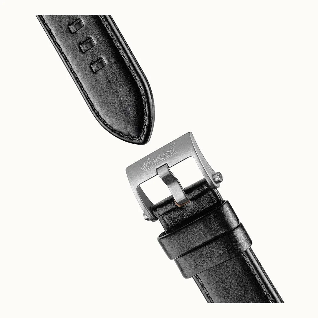 Ingersoll The Motion Automatic Black Leather Watch-PEROZ Accessories
