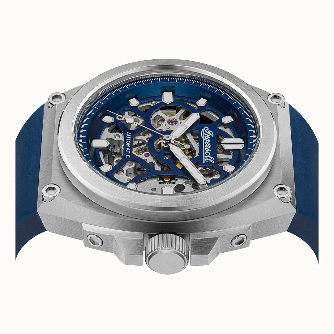 Ingersoll The Motion Automatic Silver Blue Watch-PEROZ Accessories