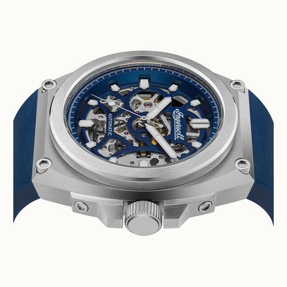 Ingersoll The Motion Automatic Silver Blue Watch-PEROZ Accessories