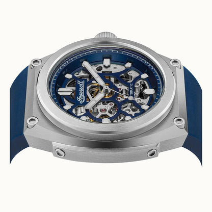 Ingersoll The Motion Automatic Silver Blue Watch-PEROZ Accessories