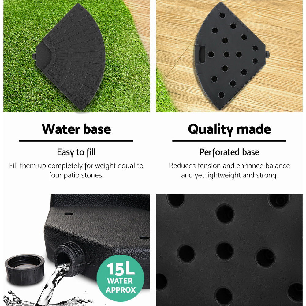 Instahut 48cm Outdoor Umbrella Base Stand 4 Plates Pod Cantilever-Home &amp; Garden > Shading > Umbrellas &amp; Sunshades-PEROZ Accessories