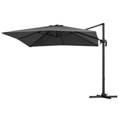 Instahut Outdoor Umbrella 3m Umbrellas Cantilever Stand Sun Roma 360 Degree Charcoal-Home &amp; Garden > Shading > Umbrellas &amp; Sunshades-PEROZ Accessories