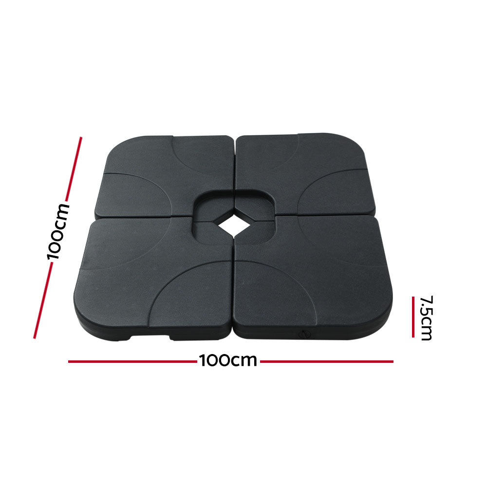 Instahut Outdoor Umbrella Base 50cm 4 Plates Stand Pod Cantilever-Home &amp; Garden > Shading > Umbrellas &amp; Sunshades-PEROZ Accessories