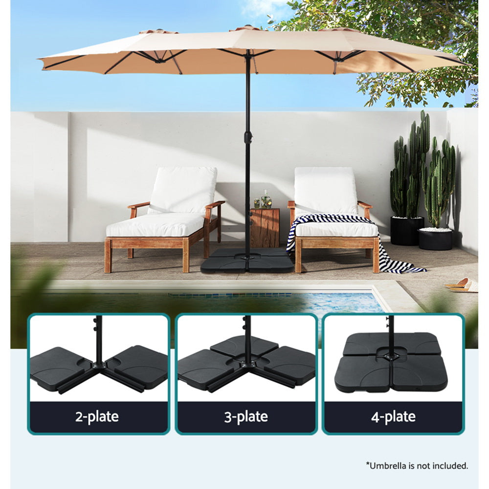 Instahut Outdoor Umbrella Base 50cm 4 Plates Stand Pod Cantilever-Home &amp; Garden > Shading > Umbrellas &amp; Sunshades-PEROZ Accessories