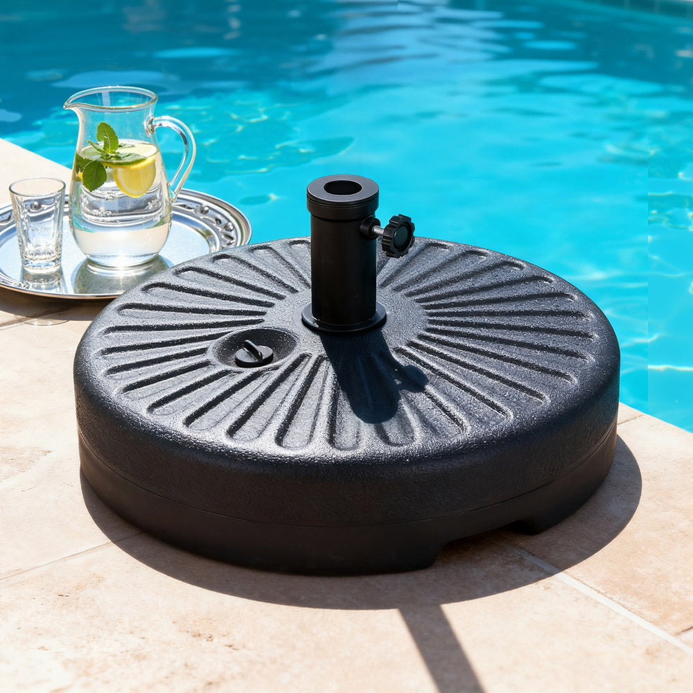 Instahut Outdoor Umbrella Base Weight Round Plastic Pole Holder 30-48mm Beach-Home &amp; Garden > Shading > Umbrellas &amp; Sunshades-PEROZ Accessories