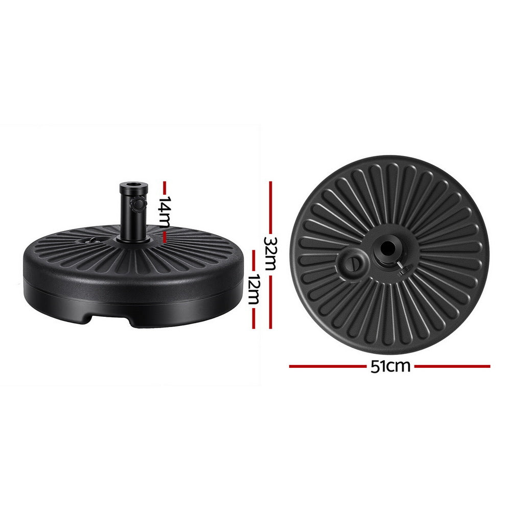 Instahut Outdoor Umbrella Base Weight Round Plastic Pole Holder 30-48mm Beach-Home &amp; Garden > Shading > Umbrellas &amp; Sunshades-PEROZ Accessories