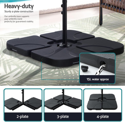 Instahut Umbrella Outdoor Umbrellas Cantilever Sun Stand UV Garden Base Grey 3M-Home &amp; Garden > Shading > Umbrellas &amp; Sunshades-PEROZ Accessories