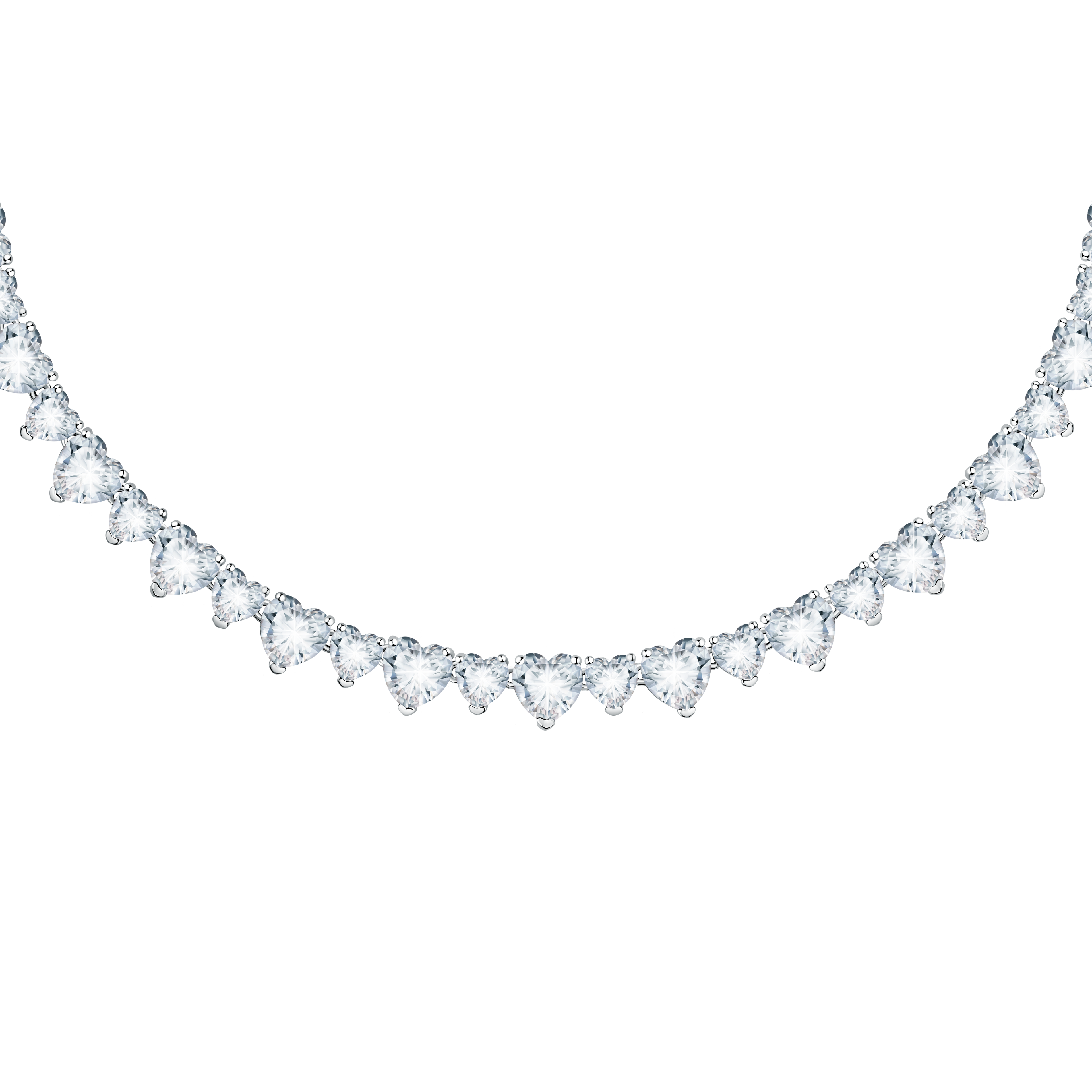 Chiara Ferragni Diamond Heart Silver Necklace-Necklaces-PEROZ Accessories