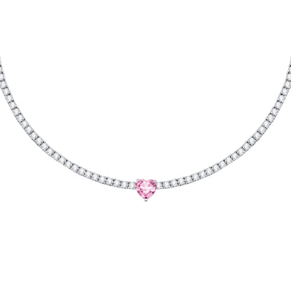 Chiara Ferragni Diamond Heart FairyTale Tennis Necklace-Necklaces-PEROZ Accessories