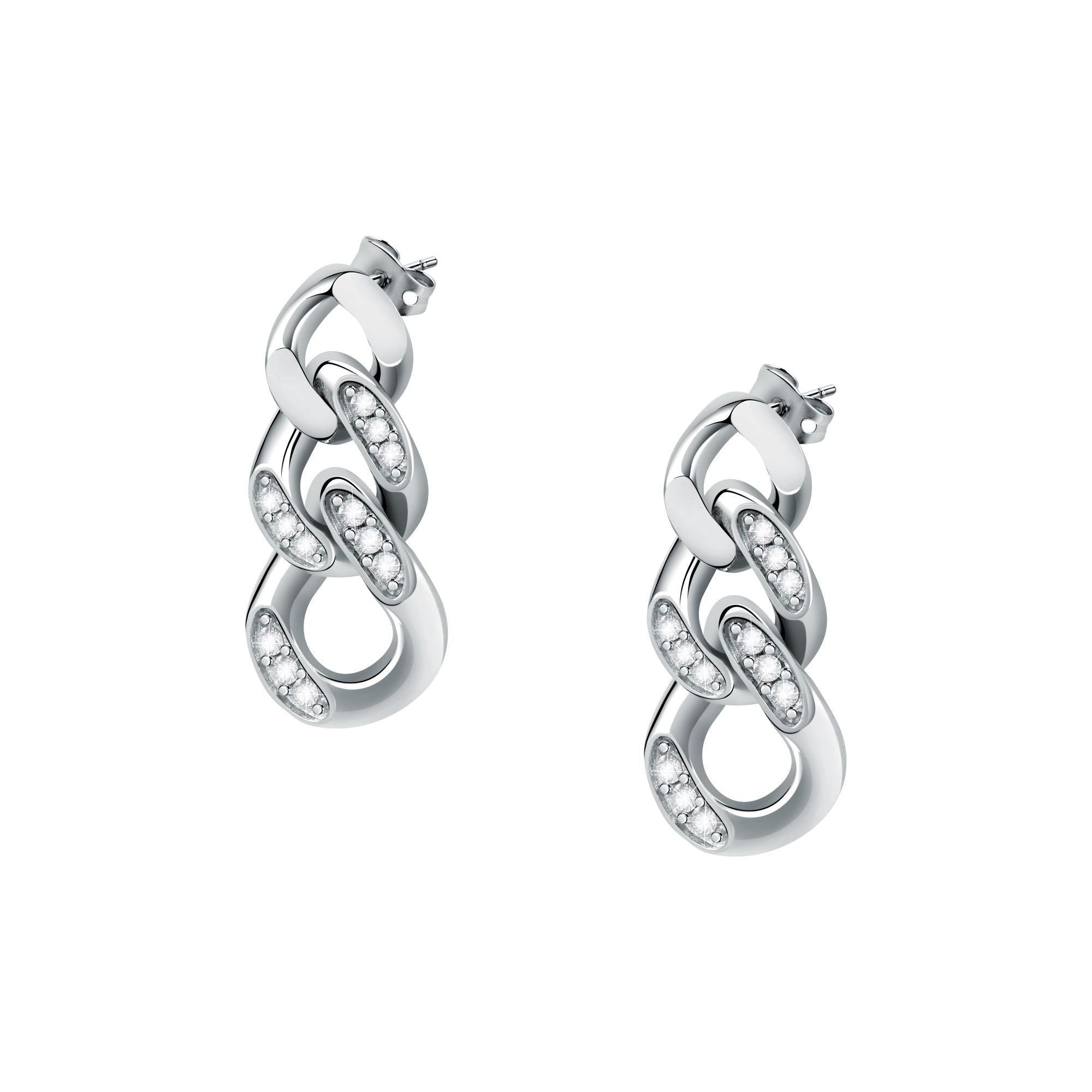 Chiara Ferragni Chain Collection Silver Earrings-Earrings-PEROZ Accessories
