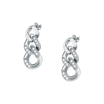Chiara Ferragni Chain Collection Silver Earrings-Earrings-PEROZ Accessories