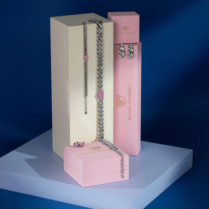 Chiara Ferragni Chain Collection Silver Earrings-Earrings-PEROZ Accessories