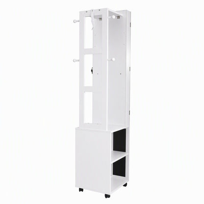 Artiss Lockable Jewellery Cabinet, Mobile Frameless Mirror, White-Home &amp; Garden > Storage > Storage Cabinets &amp; Lockers-PEROZ Accessories