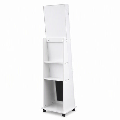 Artiss Jewelry Cabinet Frameless Full Length Mirror with Wheels, White-Furniture > Office > Storage Cabinets-PEROZ Accessories