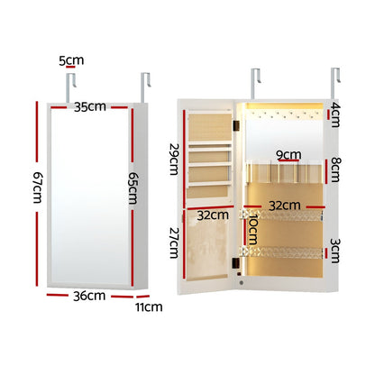 Artiss Jewellery Cabinet Mirror Door Wall Mount-Furniture &gt; Office &gt; Storage Cabinets-PEROZ Accessories