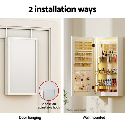 Artiss Jewellery Cabinet Mirror Door Wall Mount-Furniture &gt; Office &gt; Storage Cabinets-PEROZ Accessories