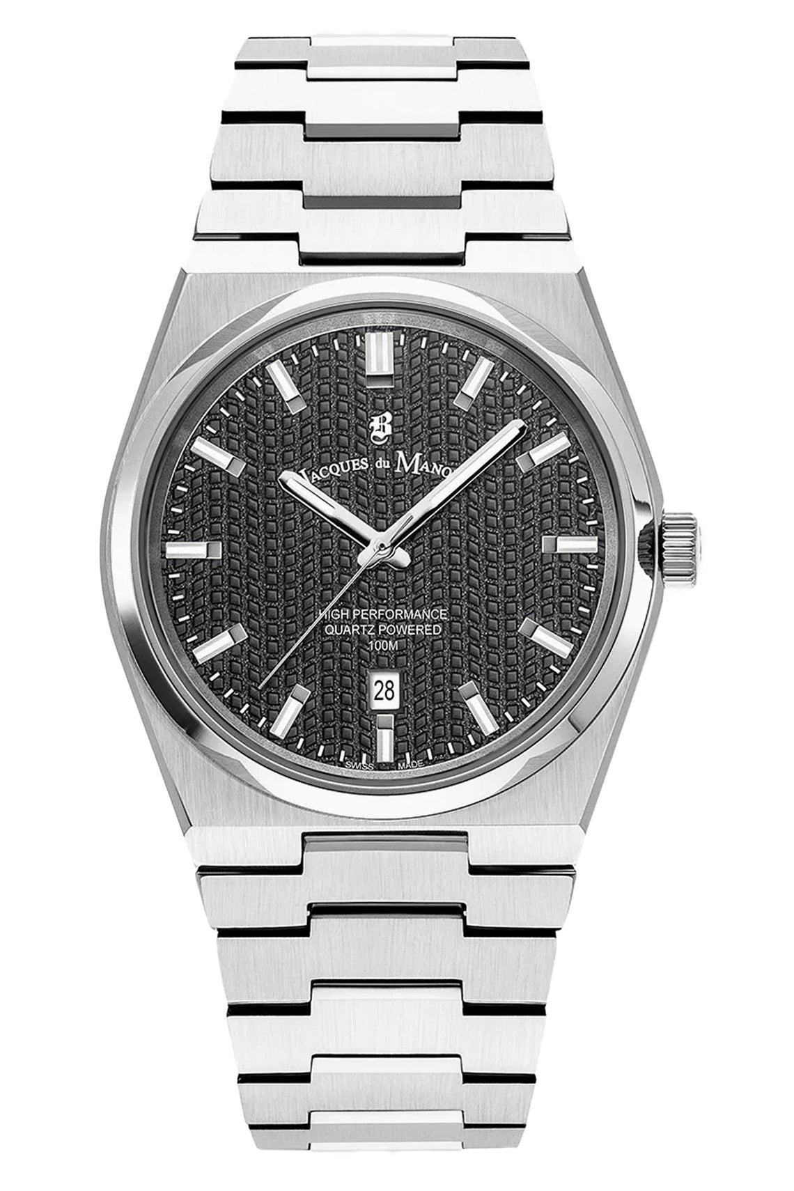 JDM Horizon Gents 41mm 100m Black Dial Stainless Steel Strap Watch-PEROZ Accessories