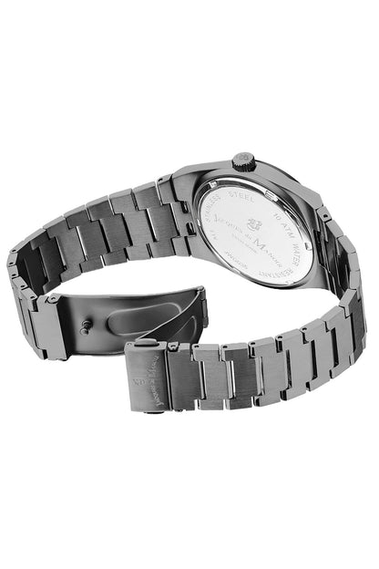 JDM Horizon Gents 41mm 100m Silver Dial Black Stainless Steel Strap Watch-PEROZ Accessories