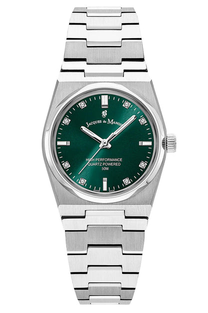 JDM Horizon Ladies 31mm 50m Green Dial Stainless Steel Strap Watch-PEROZ Accessories