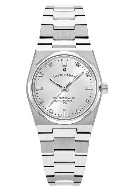 JDM Horizon Ladies 31mm 50m Silver Dial Stainless Steel Strap Watch-PEROZ Accessories