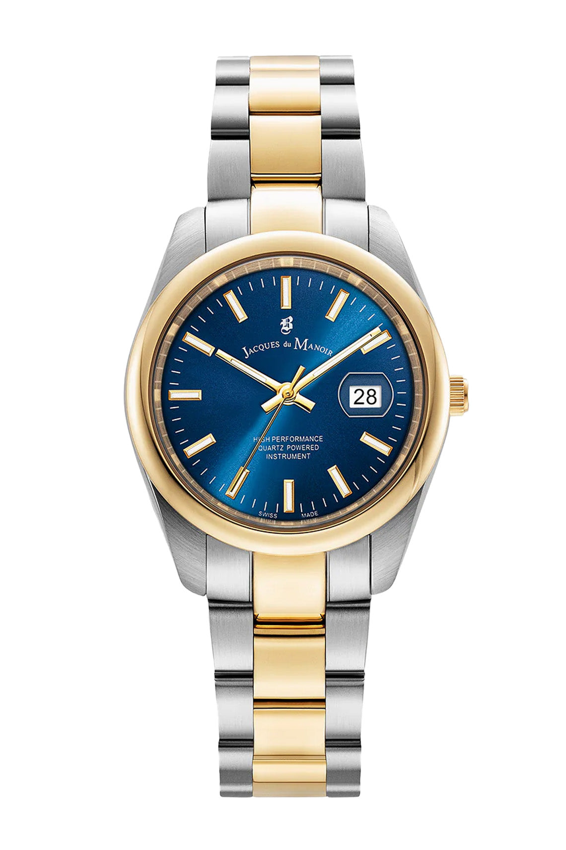 Jacques Du Manoir Swiss Inspiration Allure 32mm Blue Dial Two Tone Stainless Strap Watch-PEROZ Accessories