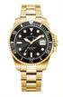 Jacques Du Manoir Swiss-Made Pro Scuba 43mm 200m Water Resistant Gold and Black Watch-PEROZ Accessories