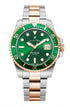 Jacques Du Manoir Swiss-Made Pro Scuba 43mm 200m Water Resistant Two Tone Green Watch-PEROZ Accessories