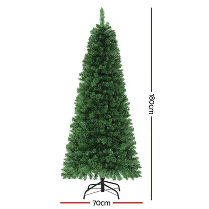 Jingle Jollys 1.8M Pre-lit Christmas Tree 8 Mode Multi Colour 200 LED Light Xmas-Christmas Trees-PEROZ Accessories