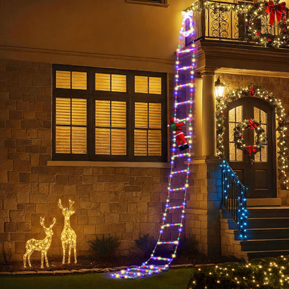 Jingle Jollys 3.5M Christmas Lights 300 LED Ladder Light with Santa Claus Decor-Occasions > Christmas > Outdoor Decorations &amp; Lights-PEROZ Accessories