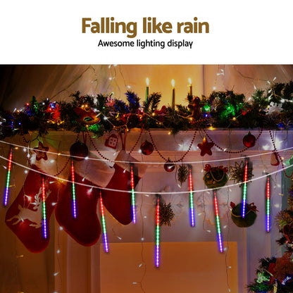 Jingle Jollys 7M Christmas Lights Shower Light 288 LED Icicle Falling Metor-Occasions > Christmas > Outdoor Decorations &amp; Lights-PEROZ Accessories