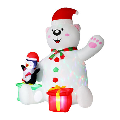 Jingle Jollys Christmas Inflatable Bear 1.8M Height LED Outdoor Decorations Illuminated-Occasions > Christmas > Outdoor Decorations &amp; Lights-PEROZ Accessories
