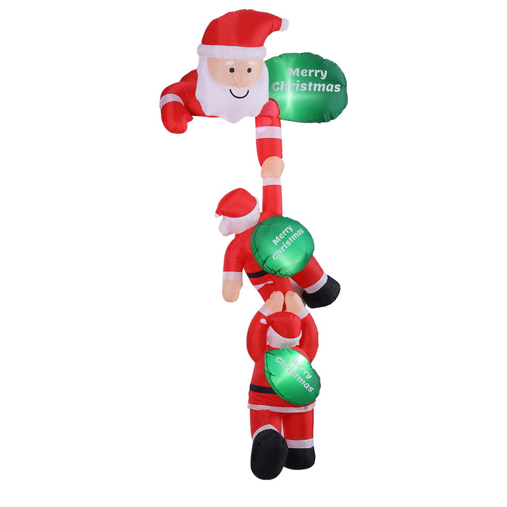 Jingle Jollys Christmas Inflatable Climbing Santa 2.5M Height LED Decorations Illuminated-Occasions > Christmas > Outdoor Decorations &amp; Lights-PEROZ Accessories