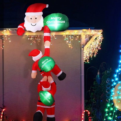 Jingle Jollys Christmas Inflatable Climbing Santa 2.5M Height LED Decorations Illuminated-Occasions > Christmas > Outdoor Decorations &amp; Lights-PEROZ Accessories