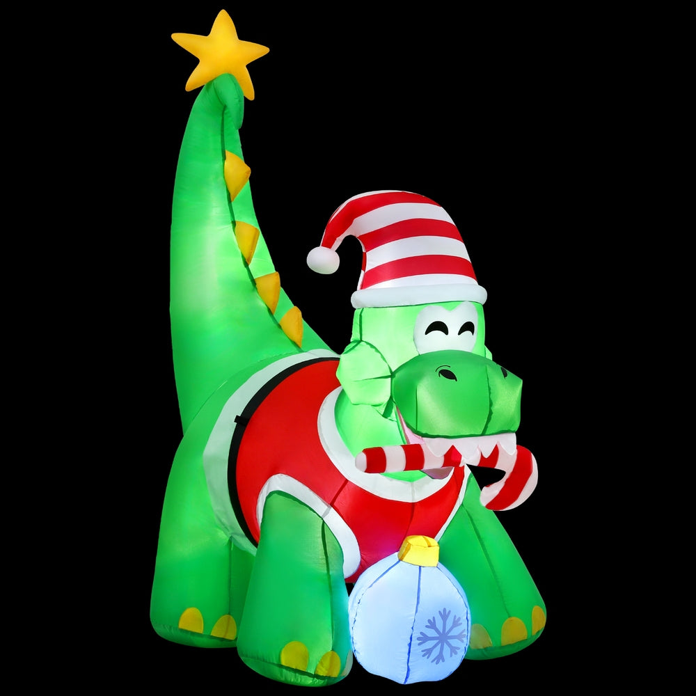Jingle Jollys Christmas Inflatable Dinosaur 1.86M Height LED Decorations Illuminated-Occasions &gt; Christmas &gt; Christmas Decorations-PEROZ Accessories
