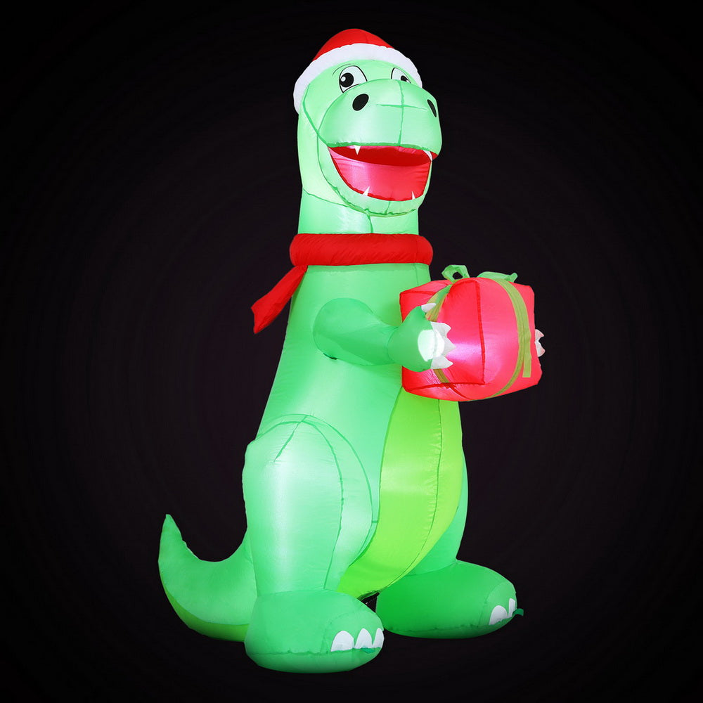 Jingle Jollys Christmas Inflatable Dinosaur 1.8M Height LED Decorations Illuminated-Occasions > Christmas > Christmas Decorations-PEROZ Accessories