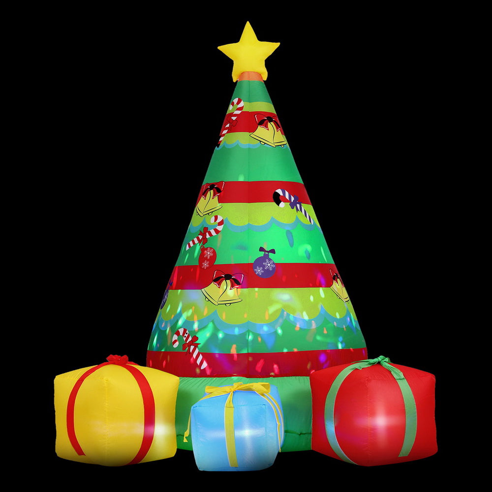 Jingle Jollys Christmas Inflatable Gift Tree 2.2M Height Flashing Light Decorations Illuminated-Occasions > Christmas > Outdoor Decorations &amp; Lights-PEROZ Accessories