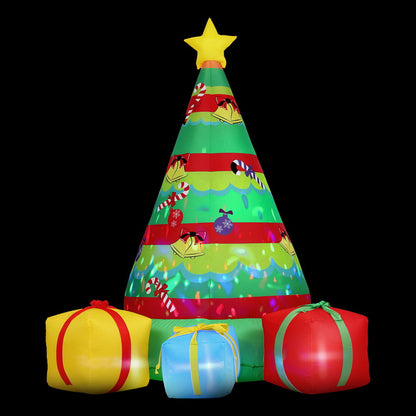 Jingle Jollys Christmas Inflatable Gift Tree 2.2M Height Flashing Light Decorations Illuminated-Occasions > Christmas > Outdoor Decorations &amp; Lights-PEROZ Accessories