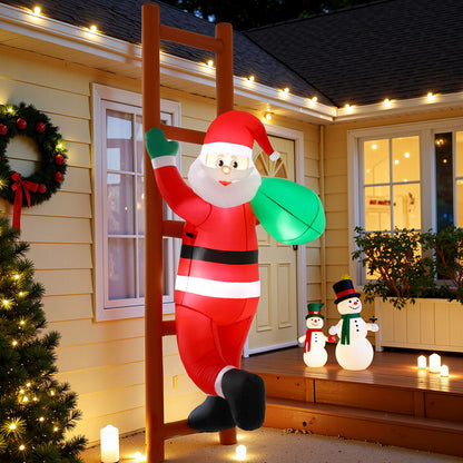 Jingle Jollys Christmas Inflatable Santa Climbing Ladder 2.45M Height LED Decorations Illuminated-Occasions > Costumes > Costumes &amp; Accessories-PEROZ Accessories