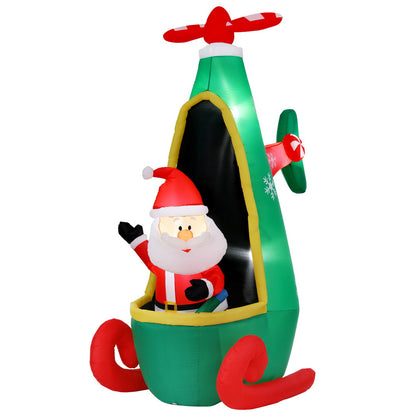 Jingle Jollys Christmas Inflatable Santa in Helicopter 2.55M Height LED Illuminated Decorations-Occasions > Costumes > Costumes &amp; Accessories-PEROZ Accessories