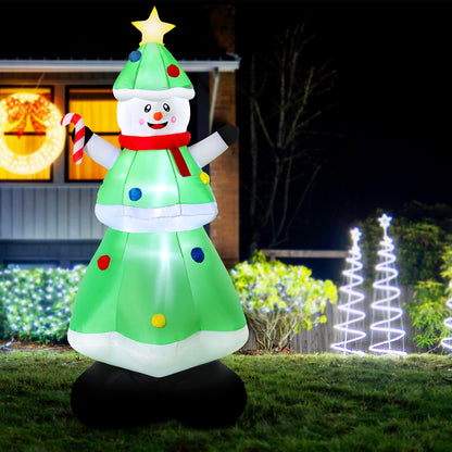 Jingle Jollys Christmas Inflatable Snowman Tree 2.75M Height LED Decorations Illuminated-Occasions > Christmas > Outdoor Decorations &amp; Lights-PEROZ Accessories