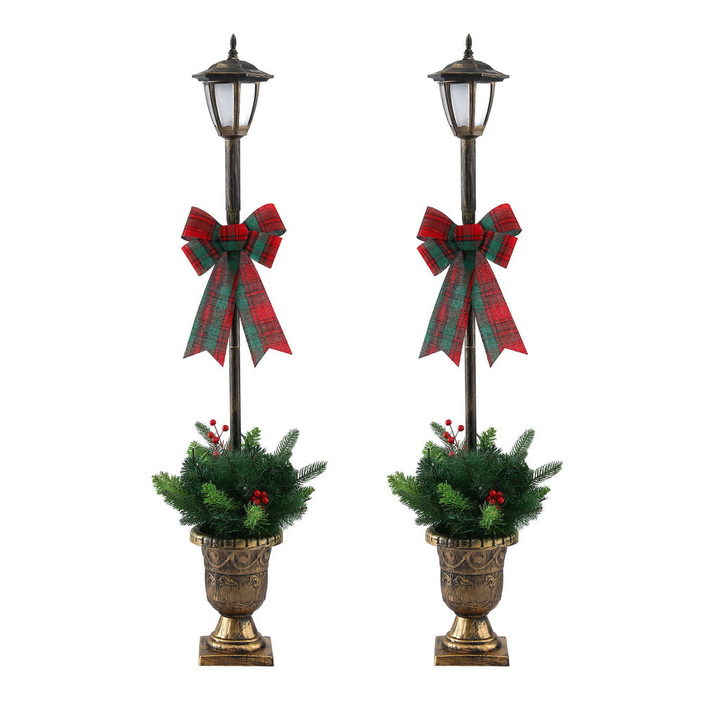 Jingle Jollys Christmas Lights 125cm Lamp Post 50 LED Fairy Light Decorations-Occasions > Christmas > Outdoor Decorations &amp; Lights-PEROZ Accessories