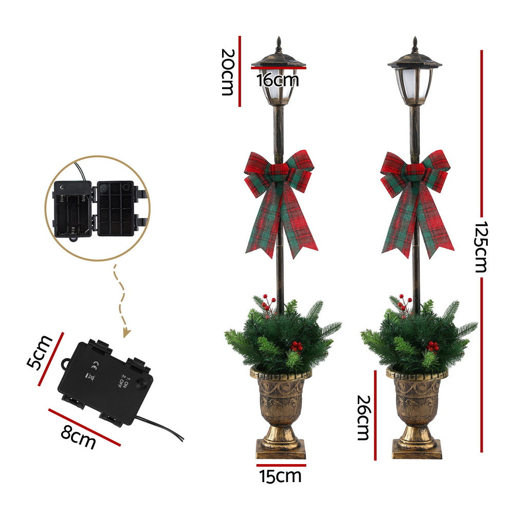 Jingle Jollys Christmas Lights 125cm Lamp Post 50 LED Fairy Light Decorations-Occasions &gt; Christmas &gt; Outdoor Decorations &amp; Lights-PEROZ Accessories