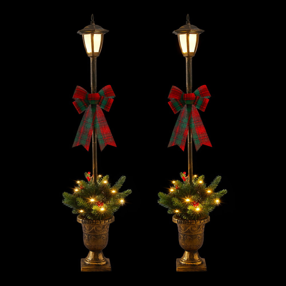 Jingle Jollys Christmas Lights 125cm Lamp Post 50 LED Fairy Light Decorations-Occasions > Christmas > Outdoor Decorations &amp; Lights-PEROZ Accessories
