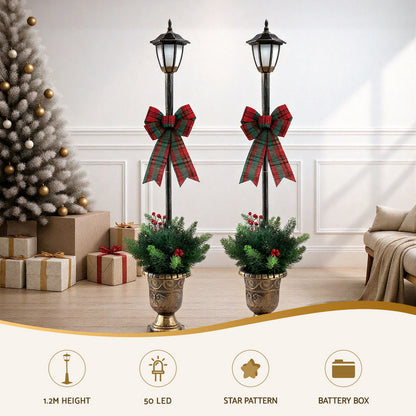 Jingle Jollys Christmas Lights 125cm Lamp Post 50 LED Fairy Light Decorations-Occasions > Christmas > Outdoor Decorations &amp; Lights-PEROZ Accessories